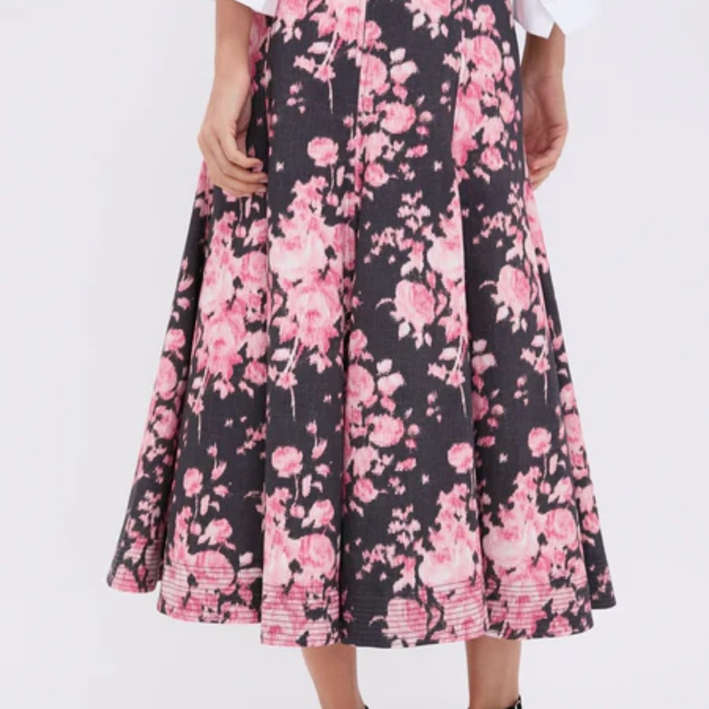 Tuckernuck NWT Midi Skirt with Pink and Black Design - Picture 4 of 4